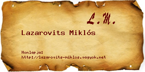 Lazarovits Miklós névjegykártya