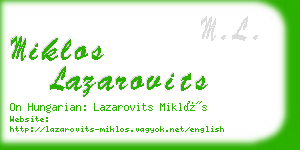 miklos lazarovits business card